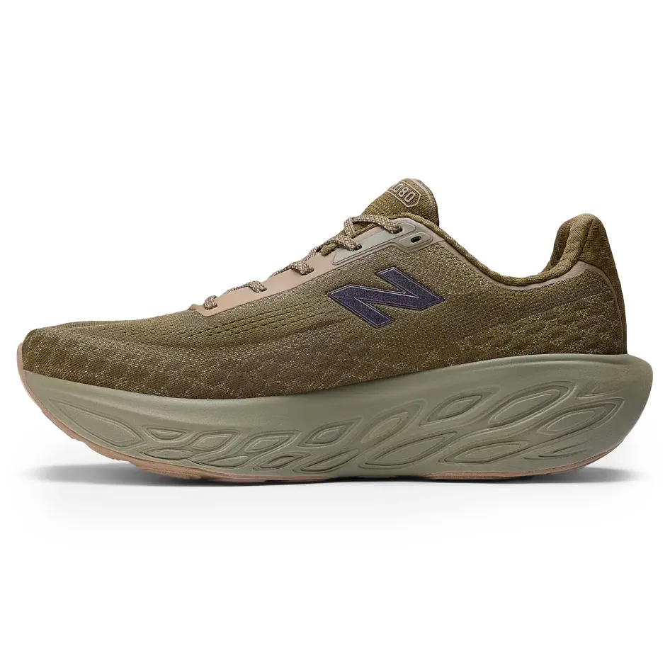 Tênis New Balance Fresh Foam X 1080 masculino verde musgo vista lateral